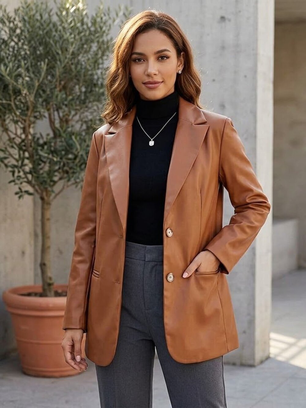 Rebecca Minkoff Faux Lambskin Blazer